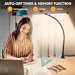 ShineTech LED Desk Lamp, 31.5" Ultra Wide Double Head Architect Light with Clamp, 50 Adjustable Lighting Modes, Eye-Caring Bright Task Lamp for Home Office, Large Monitor, Memory & Auto-Off Timer - Image 3