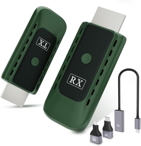 Trasmettitore e Ricevitore HDMI Wireless, 4K decodifica l’output 1080P, HDMI Wireless 5,8G/ 2,4G...