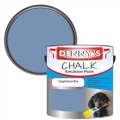Premium Interior Wall & Furniture Chalk Paint – Twilight Denim Blue – Rich Matt Finish, Durable & Washable, Low Odour, Ideal for Living Rooms, Bedrooms & Hallways (500ML Tin)