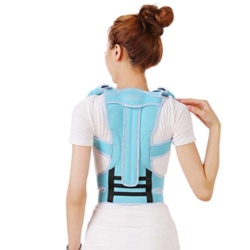 Corrector de postura con soporte lumbar para enderezar hombros y aliviar la espalda en color azul