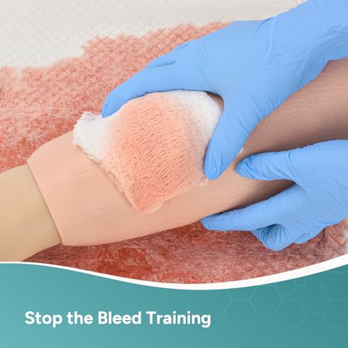 Image of Wearable Leg Bullet Wound Trainer for Hemostasis Training | Stop the Bleeding Training Kit, Wound Packing Sleeve Trainer for Medical Education