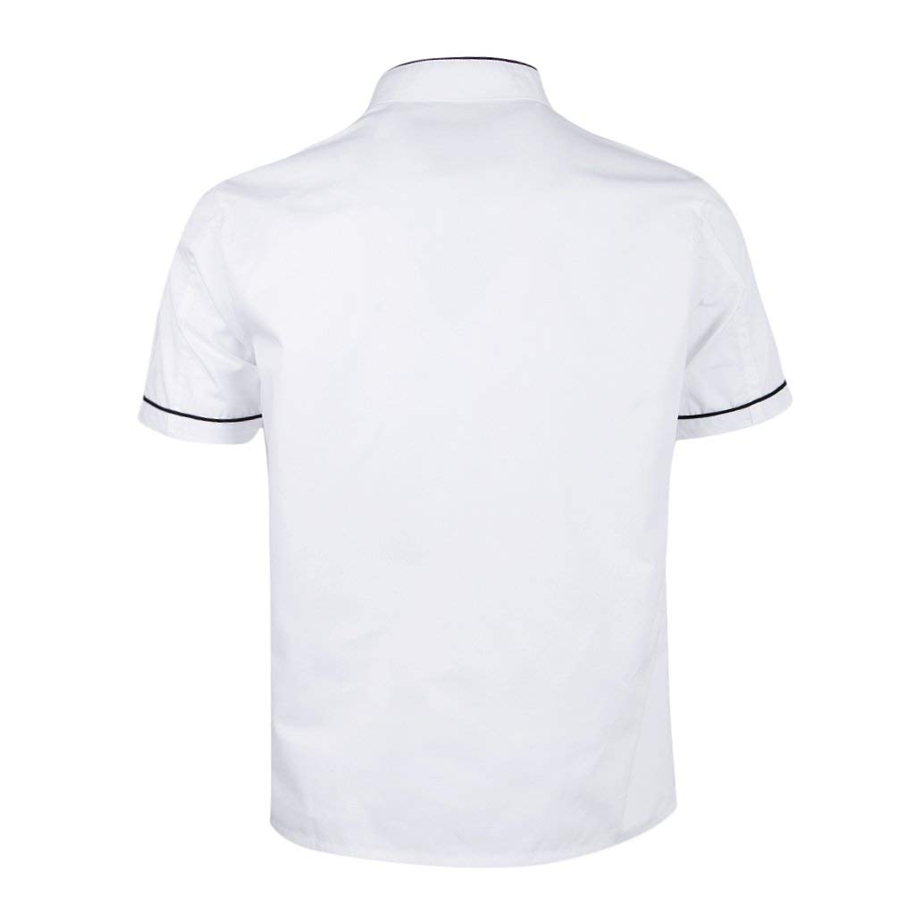 perfeclan Hotel Chef di Cucina Uniforme Manica Corta Giacca Camicia Fibbia a Doppio Petto Cameriere Cuoco Vestiti - bianca, M