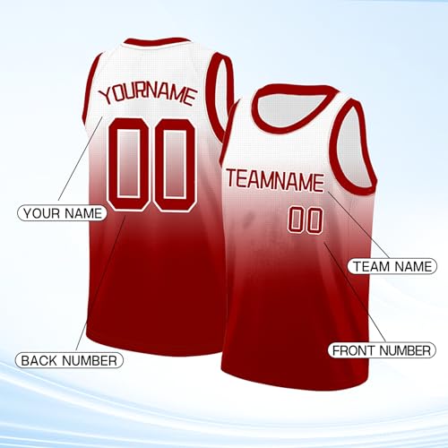 Image of Custom Basketball Jersey for Men - Personalized Name & Number, Embroidered or Printed, Athletic Shirt for Kids, Boys & Youth