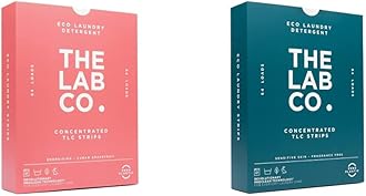 The Lab Co. Laundry Detergent Strips Sheets Eco Ultra-Concentrated Non-Bio Energising Fragrance Cuban Grapefruit 64 Loads & Laundry Detergent Strips Sheets, White