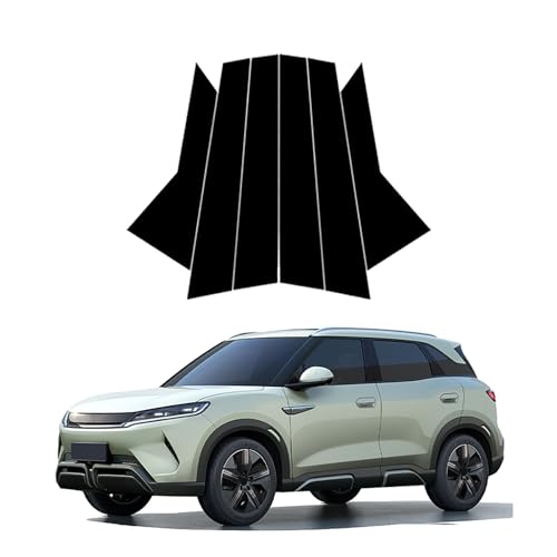 Caches de montants pour BYD Yuan UP autocollants de protection de portes noir brillant