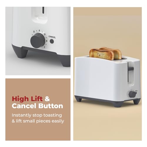 Image of Lifelong Bread Toaster 2 Slice | Auto-Cut-Off | Self-Centering for Even Toasting | Removable Crumb Tray | High Rise Carriage Handle |Pop-Up Toaster | Kitchen Appliance (LLPT10)