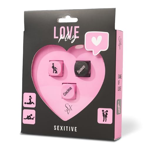 Sexitive LOVE PLAY – Juego de Dados Sexuales para Adultos | Juego Íntimo y Divertido para Parejas | Set de 3 Dados Eróticos, Juego de Mesa y Regalo Original para Parejas Adultas