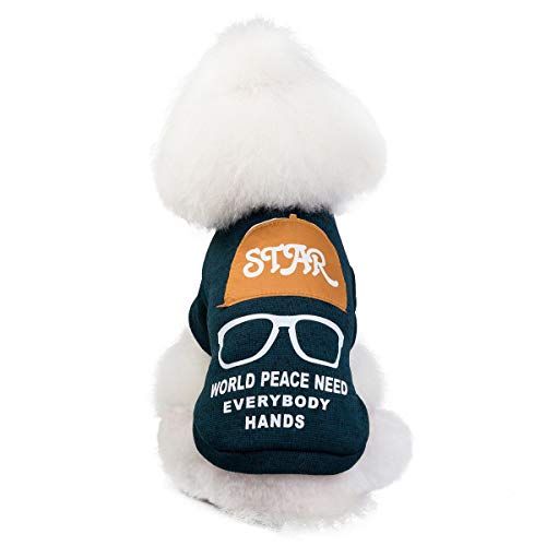 PETnSport Dog Sweater (Glasses) for Small Dog, Cute Classic Warm Pet Sweatershirt for Dog - Girls Boys, Cat Sweater Dog Sweatshirt Winter Coat Apparel for Small Dog Puppy Kitten Cat