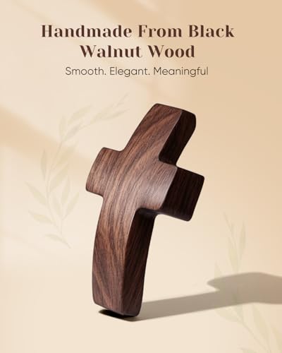 JIUKONG Wooden Cross Fidget, Cross My Heart | Encouragement Gift, Handcrafted Pocket Wood Crosses, Relieve Anxiety For Youself, Inspirational Easter Gift for Christian Faith, Baptism, Prayer (1 Pcs) — view 5