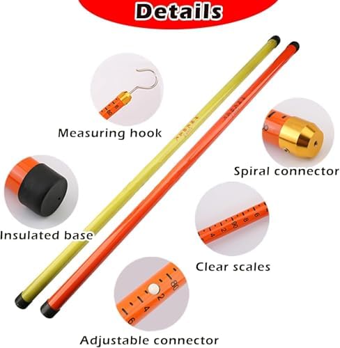 Telescoping Measuring Pole, Insulated 49.2ft/15m Rod for Accurate Truck, Tree & Basketball Hoop Height Measurement - Red Color, Durable & Lightweight Design