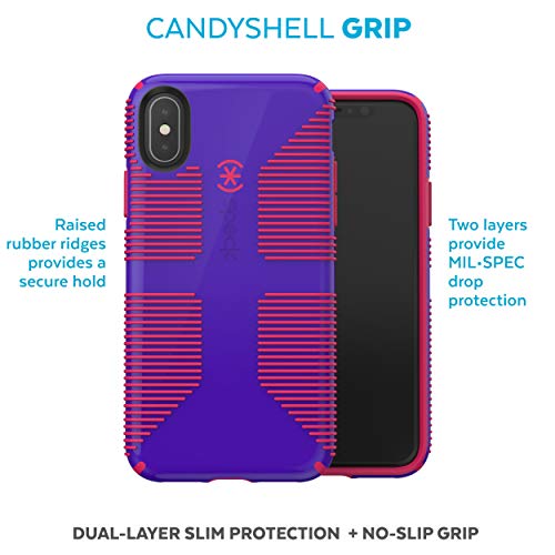 Speck Products Candyshell Grip Iphone Xs/Iphone X Case, Ultraviolet Purple/Ruby Red #TOP1
