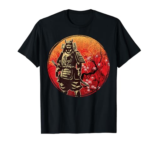 Cool Japanese Samurai Cherry Blossoms Tradition Culture Camiseta