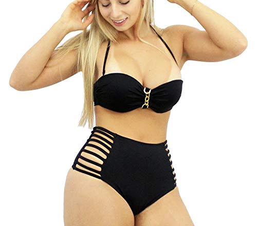 Biquíni Hot Pants Cintura Alta Preto Com Top Tomara Que Caia (M)