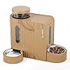 Gardner Pet Gravity Automatic 2-in-1 Pet Feeder, 0.8 Gallons*2 Cat Feeder and Water Dispenser Set, 100% BPA-Free and Stainless Steel Water Bowl for Dogs, Cats, Rabbits, Puppies (Light Woodgrain)