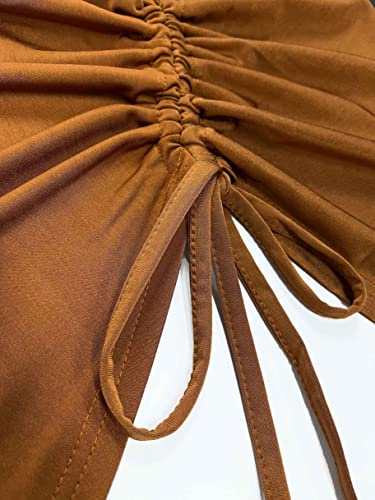 Bodycon Mini Skirt Brown Hip Scarf Wrap Westlake for Women (S 4-6)4