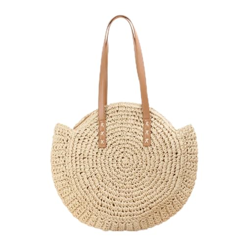 Sac bandoulière en paille zippé grand format pour femme en vacances au soleil