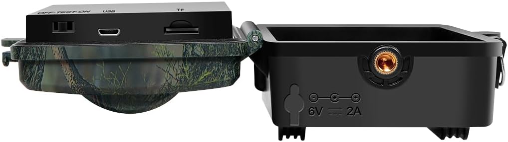 Unten view of the trail camera showing ports