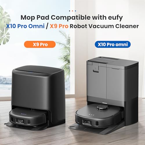 Image of 8 Pack Mop Pads Compatible with eufy X10 Pro Omni / X9 Pro Robot Vacuum | Spin Cleaning Pads Replacement Accessories Set