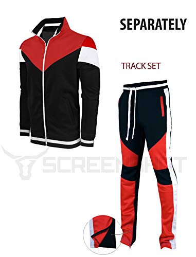Image of SCREENSHOT-TRACK JACKET Mens Urban Hip Hop Premium Track Jacket - Slim Fit Side Taping Sportswear Urbanwear Streetwear Top