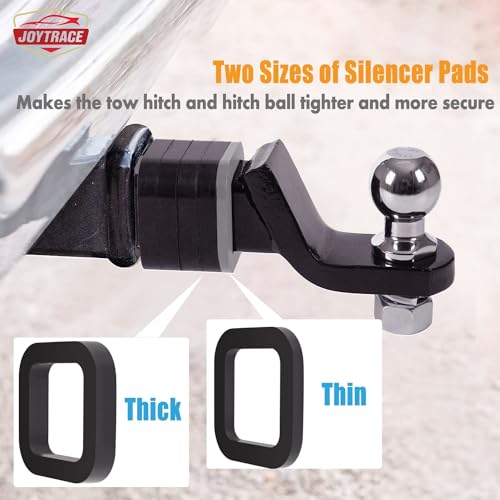 Image of 6 Pack - Multiple Size Combination,2 Inch Hitch Receiver Silencer Pad - Compatible with Most 2 Inch Trailer Hitch Receiver