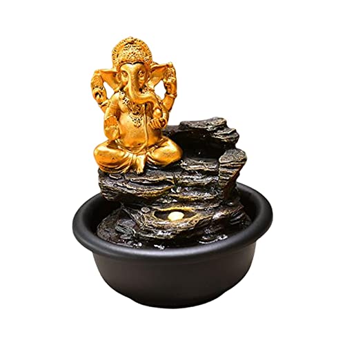 WeiLaiKeQi Mini decoração Estátua de Buda Feng Shui Decor Cachoeira Fonte de Mesa Fonte para Desktop