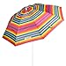 AKTIVE Ombrellone da spiaggia, 220 cm, antivento, tetto ventilato, palo da 28-32...