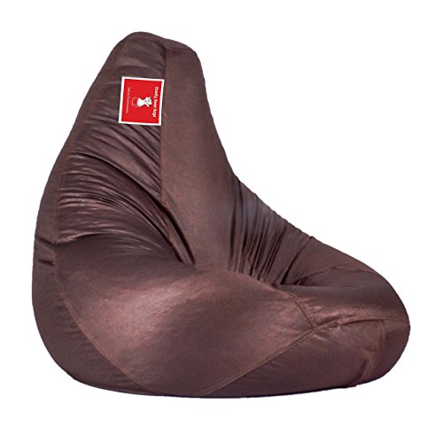 Image of Comfy Bean Bags Designer Fabric XXXL Bean Bag Filled with Beans Filler (Brown)