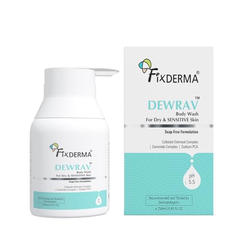 Image of Fixderma Dewrav Body Wash for Dry & Sensitive Skin with Shea Butter & Ceramide Complex | Deep Hydration & Repair Skin Barrier | Soap Free Formulation | Body Wash Shower Gel for Men & women - 250 ml