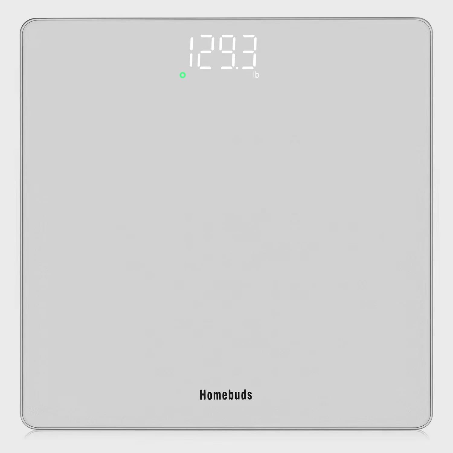 Homebuds Bathroom Scales for Body Weight, Precision 0.1lb by Our Professional Factory Since 2001, Weighing Scales LED Display and Step-On, 3*AAA Batteries Included, 28st/400lb/182kg, Silver