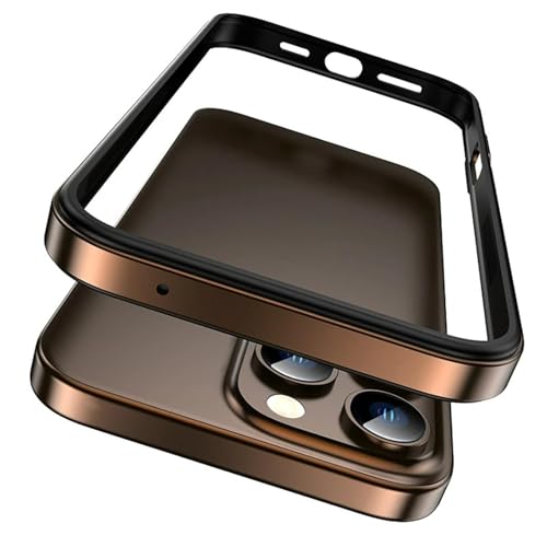 Protection Surélevée iPhone 16 Pro Max bumper aluminium marron robuste