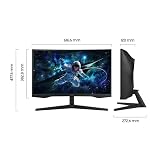Samsung Odyssey G55C Curved Gaming Monitor, 27 Zoll, Bildschirm mit VA-Panel, 2.560 x 1.440 Pixel, 1.000R Radius, HDR10, AMD FreeSync, Bildwiederholrate 165 Hz, Reaktionszeit 1 ms (MPRT) – Bild 2