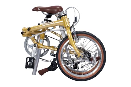 Dahon Boardwalk D7 Klappfahrrad für Erwachsene 16 Zoll Faltrad mit 7 Gang Schaltung, Faltbares Citybike für Pendler und Reisen, Goldgelb Dahon Boardwalk D7 Klappfahrrad für Erwachsene 16 Zoll Faltrad mit 7 Gang Schaltung, Faltbares Citybike für Pendler und Reisen, Goldgelb