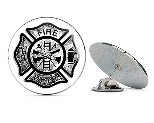 Smoke BG Fire Dept Maltese Cross Shaped (Firefighter Fireman) Metal 0.75