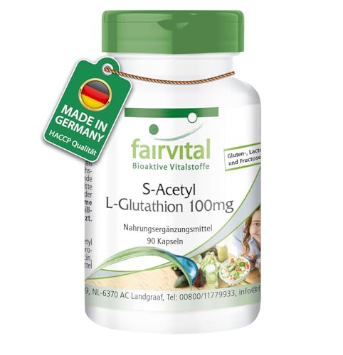 fairvital S-Acetyl L-Glutathion, 90 vegane Kapseln, schluckfreundlich, stabile Glutathionform, hohe...