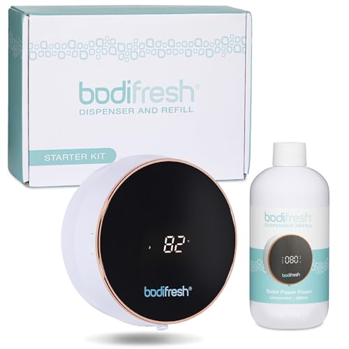 toilet paper foam dispenser starter kit flushable wipe alternative septic safe motion-activated and rechargeable includes refill easy installation