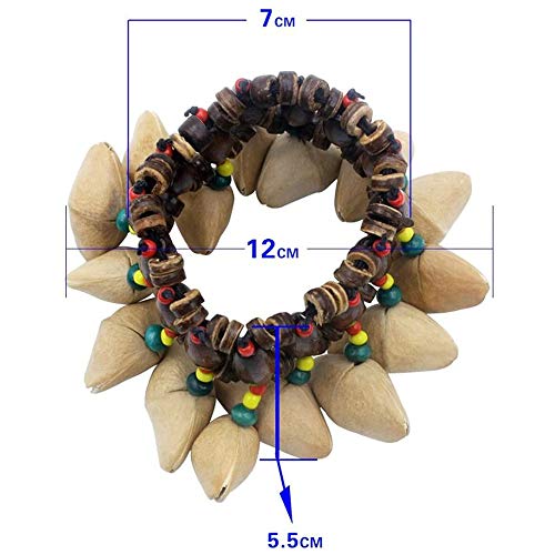 MUPOO Handbell Percussion Accessories African Tribal Style Nuts Shell Bracelet Dora Nut - Thumbnail 5