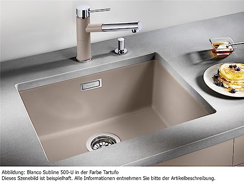 Évier Blanco Subline 500-U en Silgranit blanc, cuve sous plan ultra résistante