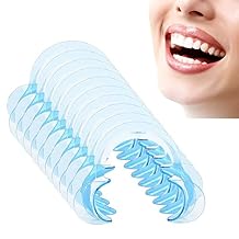 10 Pieces C-Shape Cheek Retractor, Disposable Mouth Opener for Dental Teeth Whitening Mouth Guard or Speak Out Game Blue M