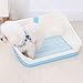 SJJALAKAJA Pet Enclosure Dogs Potty Not Easy to Splash Portable Dog Urinal Non-Slip Solid Bottom Removable Post Design Spot Toileting Easy to Install Dog Training Tray(Blue)