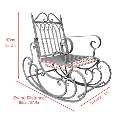 Bancs de jardin extérieurs simples de style rétro vert en fer forgé - 4