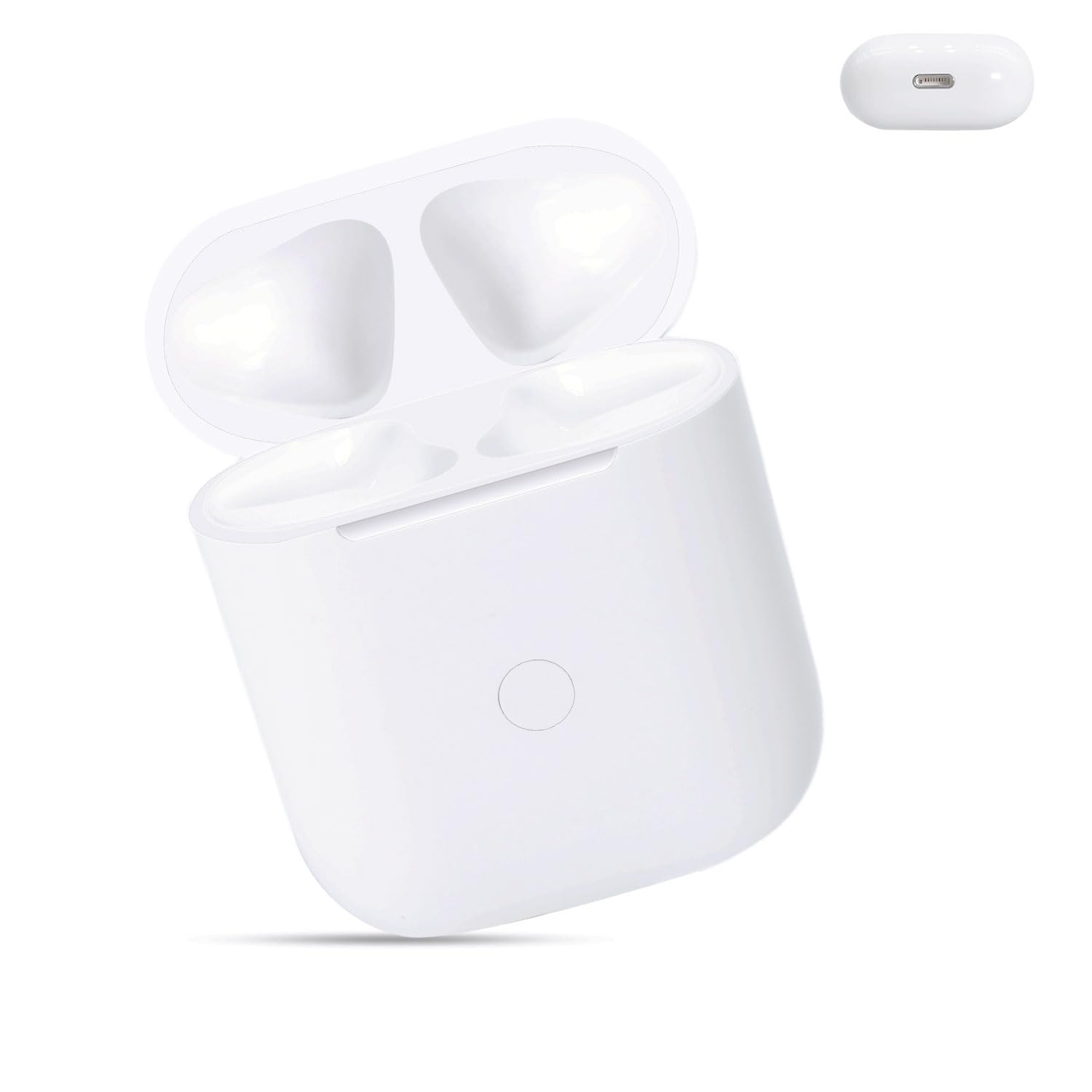 Funda de carga inalámbrica compatible con Air-Pods 1 y 2, funda de carga inalámbrica, repuesto original