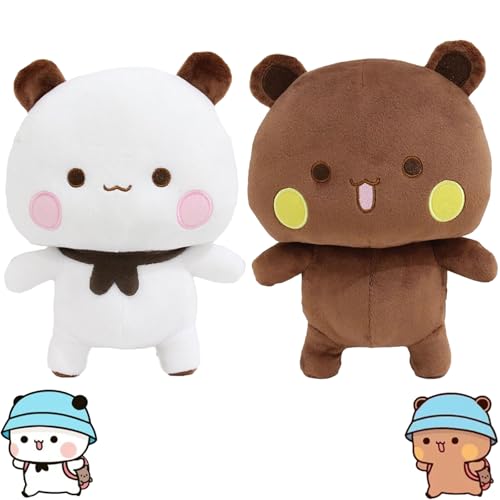 2 Stück Bubu Dudu Kuscheltier Bubu Dudu Plüsch Dubu Bubu Bär Panda Bu-bu Du-du Kuscheltier Pandabär Kuscheltie-r Kissen Bu-bu Du-du Figur Cartoon Panda Plüschtier Kindergeschenk (white)
