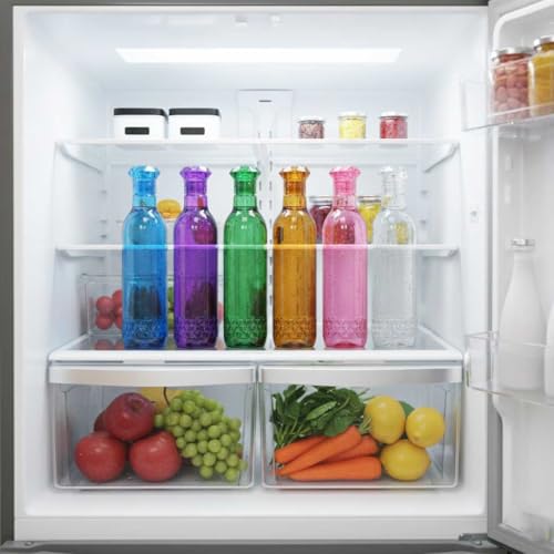 Image of RED WIND Unbreakable 1 Litre Diamond Base Water Bottles | Pack of 12 | Multicolor | Leakproof Screw Cap | BPA-Free | Bottles for Fridge, Home, Office, School and Travel