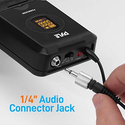 Pyle Compact Uhf Wireless Microphone System - Pro Portable Dual Channel Digital Mic Receiver Set W/ 2 Belt-Pack Transmitter, Receiver, 2 Headset, Lavalier Mics, Xlr, For Home, Pa - Pdwm2958B ,Black #TOP4