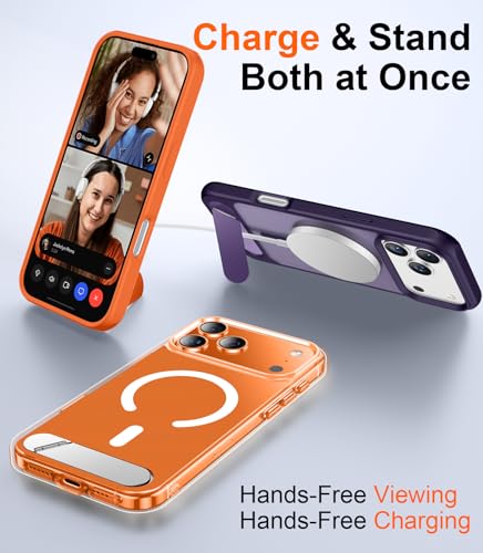 Image of Designed for iPhone 17 Pro Max Case, [Built-in Invisible Kickstand][Compatible with MagSafe][Military Grade Shockproof] Slim Thin Phone Case 6.9 inch (Clear)