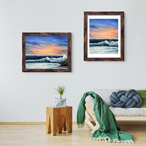 Image of LUCKYLIFE 18x24 Frame in Rustic Brown, Gallery Frame for Wall Mounting, 2 Pack