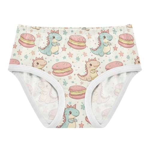 ZZKKO Cartoon Cute Dinosaur Macaron Girls Underwear Toddler Panties for Girls Comfort Brief Size 8Y
