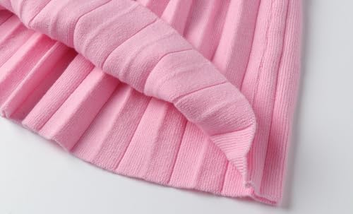 Image of LittleSpring Girls Knit Sweater Outfits Cherry Cardigan and Skirt Sets