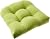 Pillow Perfect Pompeii Solid Indoor/Outdoor Wicker Patio Seat Cushion Reversible, Weather and Fade Resistant, Round Corner - 19" x 19", Green, 2 Count