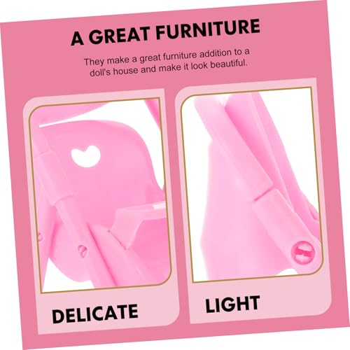 VICASKY 4 Stück Teiliges Mini Puppenwagen aus Kunststoff Realistische Buggy Spielzeuge für Rollenspiele Kindgerechtes Zubehör Kreativität und Fantasie Pinke Puppenwagen Modelle – Bild 6